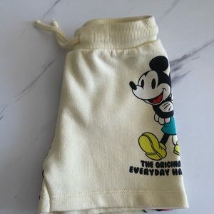 Zara Disney Mickey Mouse Shorts l Lemon Yellow